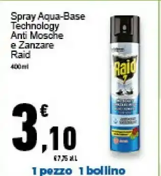 Conad Superstore Raid Spray Aqua Base Technology Anti Mosche E Zanzare 400 Ml offerta