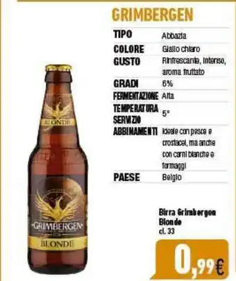C+C Italmarket Birra Grimbergen Blonde cl. 33 offerta