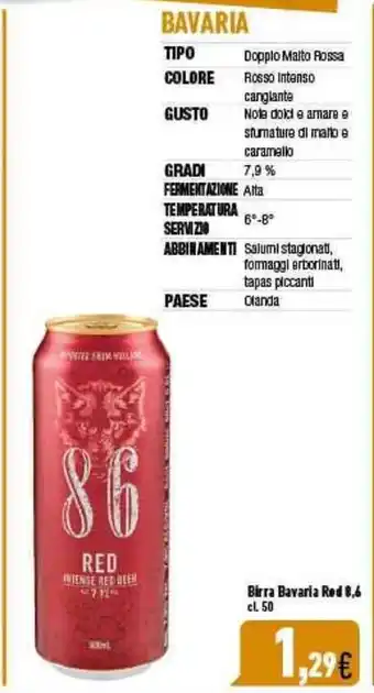 C+C Italmarket Birra Bavaria Red 8,6 cl. 50 offerta