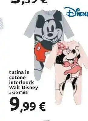 Carrefour Disney Tutina In Cotone Interloock Walt offerta
