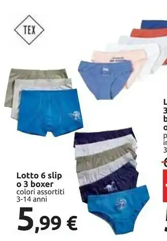 Carrefour Lotto 6 Slip O 3 Boxer offerta