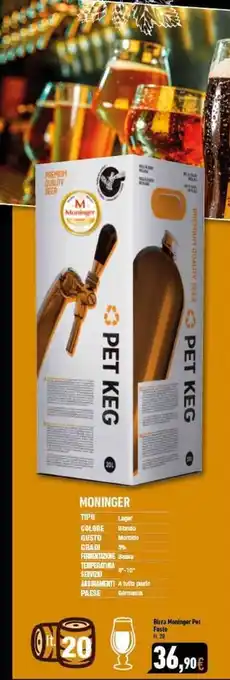 C+C Italmarket Birra Moninger Pet Fusto lt. 20 offerta