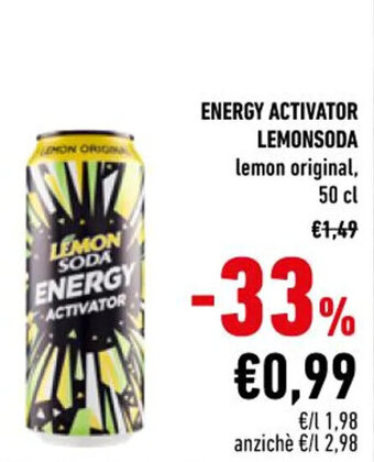 Conad ENERGY ACTIVATOR LEMONSODA 50 cl offerta