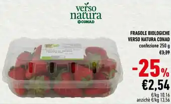 Conad FRAGOLE BIOLOGICHE VERSO NATURA CONAD confezione 250 g offerta