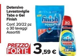 Carrefour Market Finish detersivo lavastoviglie tabs o gel offerta