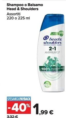 Carrefour Market Head & shoulders shampoo o balsamo offerta