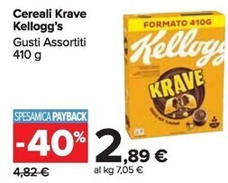 Carrefour Market Kelloggs cereali krave offerta