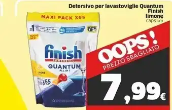 Sigma Finish detersivo per lavastoviglie quantum offerta