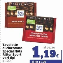 Sigma Ritter sport tavolette di cioccolato special nuts offerta