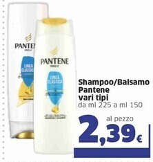 Sigma Pantene shampoo / balsamo offerta