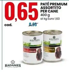 Eurospin Radames paté premium assortito per cane offerta