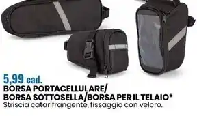 Eurospin Es sport borsa portacellulare/borsa sottosella/borsa per il telaio offerta