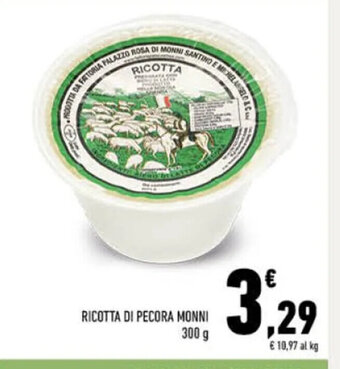 Conad RICOTTA DI PECORA MONNI 300 g offerta