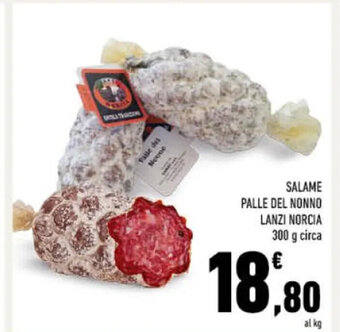 Conad SALAME PALLE DEL NONNO LANZI NORCIA 300 g circa offerta