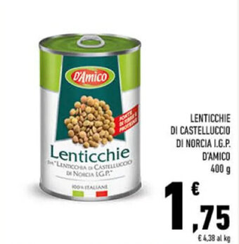 Conad LENTICCHIE DI CASTELLUCCIO DI NORCIA I.G.P. D'AMICO 400 g offerta