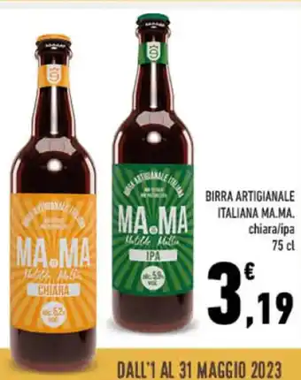 Conad BIRRA ARTIGIANALE ITALIANA MA.MA. chiara/ipa 75 cl offerta