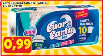 Paghi Poco Cuor di Carta Carta Igienica Blu x10 rotoli offerta