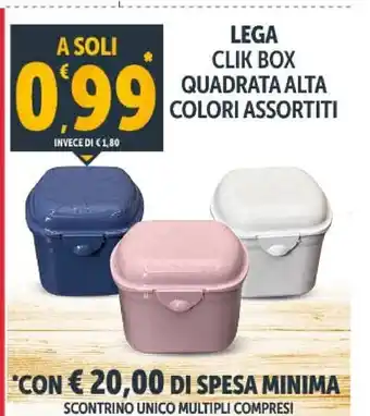 Lega clik box quadrata alta