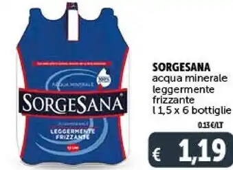 Sorgesana acqua minerale leggermente frizzante