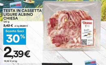Coop TESTA IN CASSETTA LIGURE ALBINO CHIESA 120 g offerta