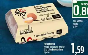 Ciro Amodio Ciro Amodio Eccellè Uova extra fresche di origine Beneventana 6 pezzi offerta