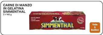 Coop CARNE DI MANZO IN GELATINA SIMMENTHAL 3 x 140 g offerta