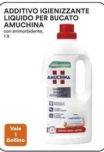 Coop ADDITIVO IGIENIZZANTE LIQUIDO PER BUCATO AMUCHINA con ammorbidente, 1 lt offerta