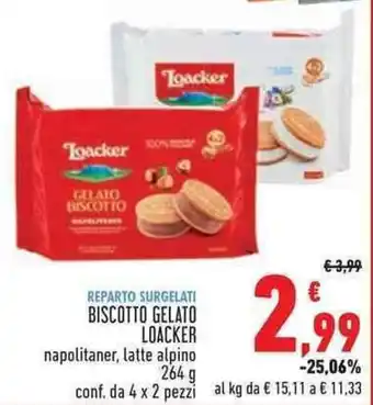 Conad Superstore BISCOTTO GELATO LOACKER conf. da 4 x 2 pezzi offerta