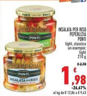 Conad Superstore INSALATA PER RISO PEPERLIZIA PONTI 210 g offerta
