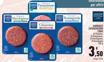 Conad Superstore HAMBURGER SAPORI&DINTORNI CONAD 180 g offerta