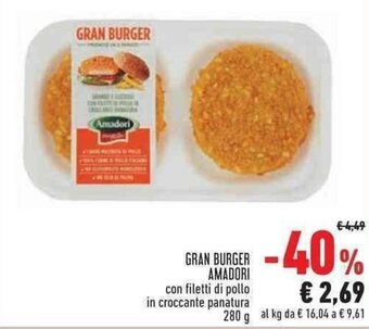 Conad Superstore GRAN BURGER AMADORI 280 G offerta
