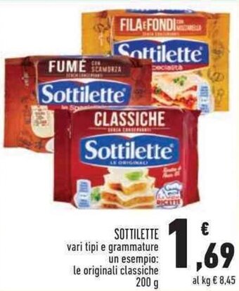 Conad Superstore SOTTILETTE le originali classiche 200 g offerta