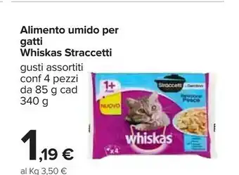 Carrefour Whiskas Straccetti Alimento Umido Per Gatti offerta