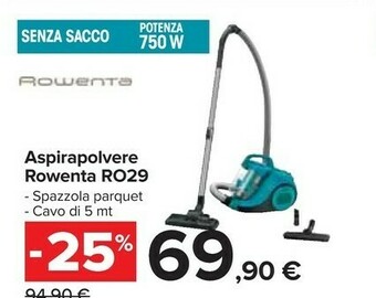 Carrefour Rowenta Swift Power RO2933 Aspirapolvere 750 W A Cilindro Senza Sacchetto offerta