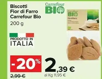 Carrefour Carrefour Bio Biscotti Fior Di Farro offerta