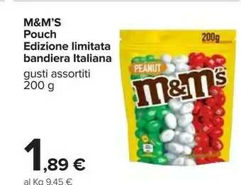 Carrefour M&M's Pouch Edizione Limitata Bandiera Italiata offerta