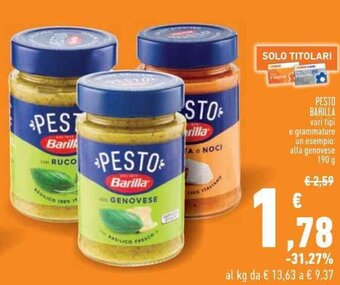 Conad Superstore PESTO BARILLA vari tipi 190 g offerta