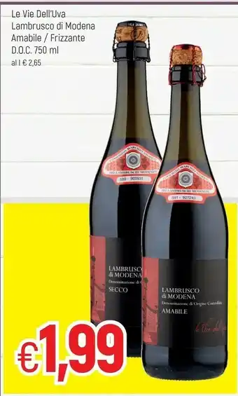 Le vie dell'uva Lambrusco Di Modena Amabile 750 G(ml)