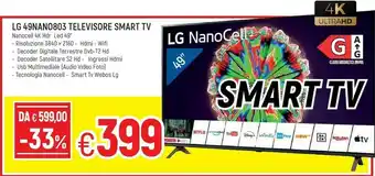 Famila LG NanoCell 49NANO803NA TV 124,5 Cm (49") 4K Ultra HD Smart TV Wi-Fi Titanio offerta