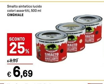 Cinghiale Smalto Sintetico Lucido Colori Assortiti
