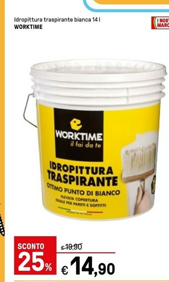 Iper La Grande Worktime Idropittura Traspirante Bianca offerta