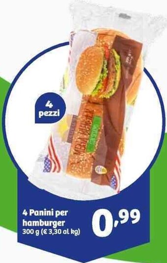 In'S Mercato 4 Panini per hamburger 300 g offerta