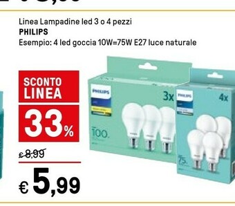 Iper La Grande Philips Linea Lampadine Led 3 O 4 Pezzi offerta