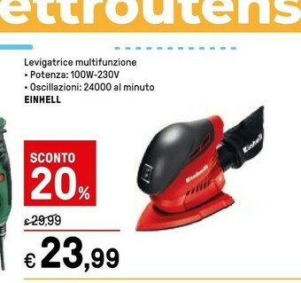 Einhell TH-OS 1016 Levigatrice A Delta Nero, Rosso 100 W