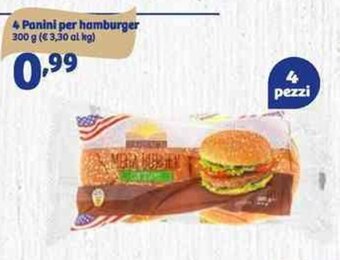 In'S Mercato 4 Panini per hamburger 300 g offerta