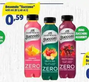 In'S Mercato Bevanda "Succoso" 400 Bevanda "Succoso" 400 ml (€ 1,48 all) offerta