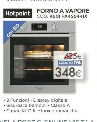 Mondo Convenienza Hotpoint Forno A Vapore K6OI FA4S544IX offerta