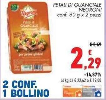 Conad Superstore PETALI DI GUANCIALE NEGRONI conf. 60 g x 2 pezzi offerta