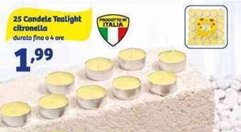 25 Candele Tealight citronella