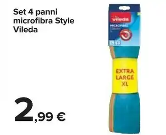 Carrefour Vileda Set 4 Panni Microfibra offerta
